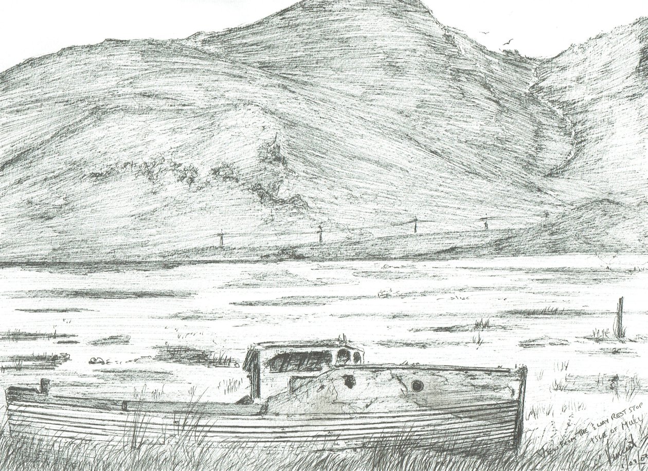 Boot auf trockenem Land, Isle of Mull, 2007 von Vincent Alexander Booth