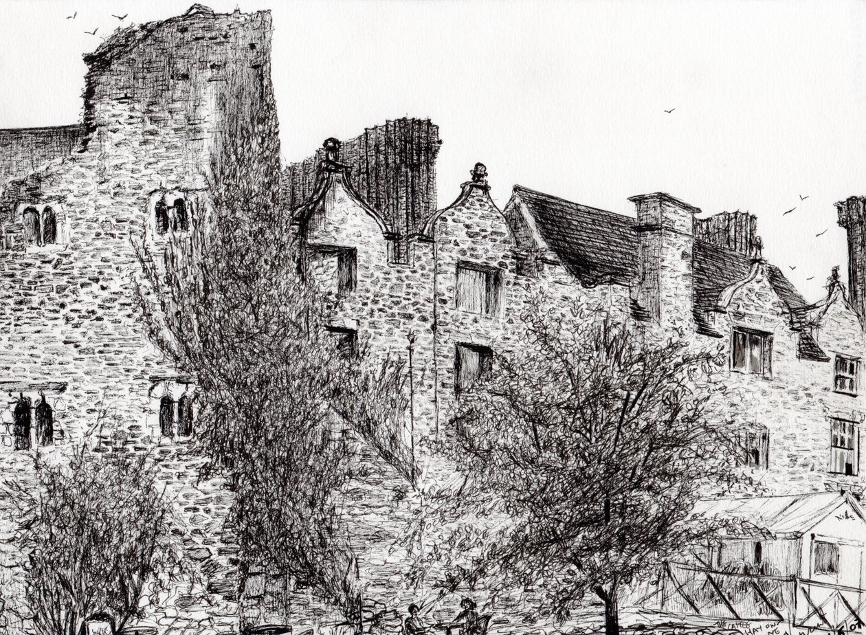 Schlossruine Hay on Wye, 2007 von Vincent Alexander Booth