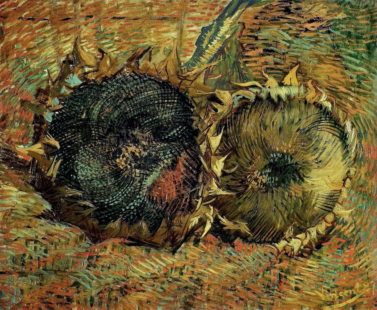 Zwei geschnittene Sonnenblumen von Vincent van Gogh