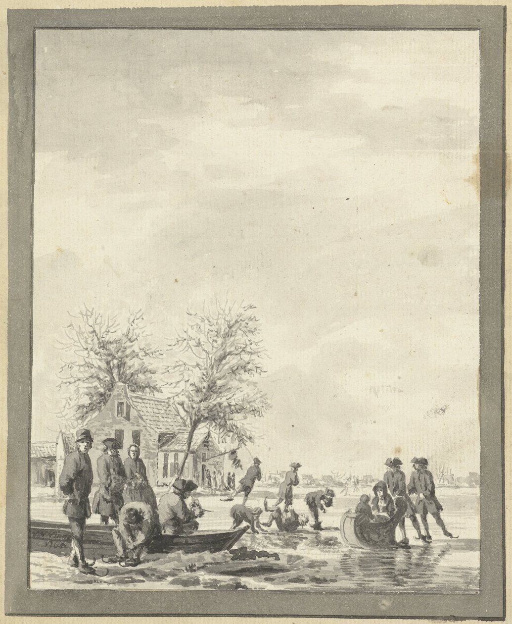 Eisvergnügen auf dem Buiten Spaarne bei Haarlem bei der Herberge von Vincent Jansz. van der Vinne