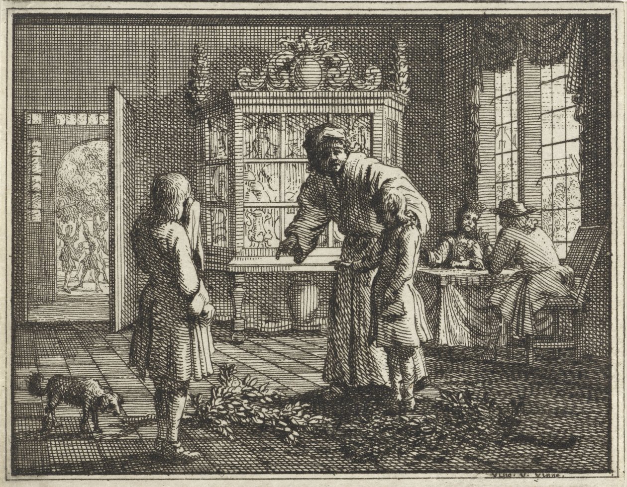 Vater tadelt seine Kinder von Vincent Laurensz. van der Vinne (II)