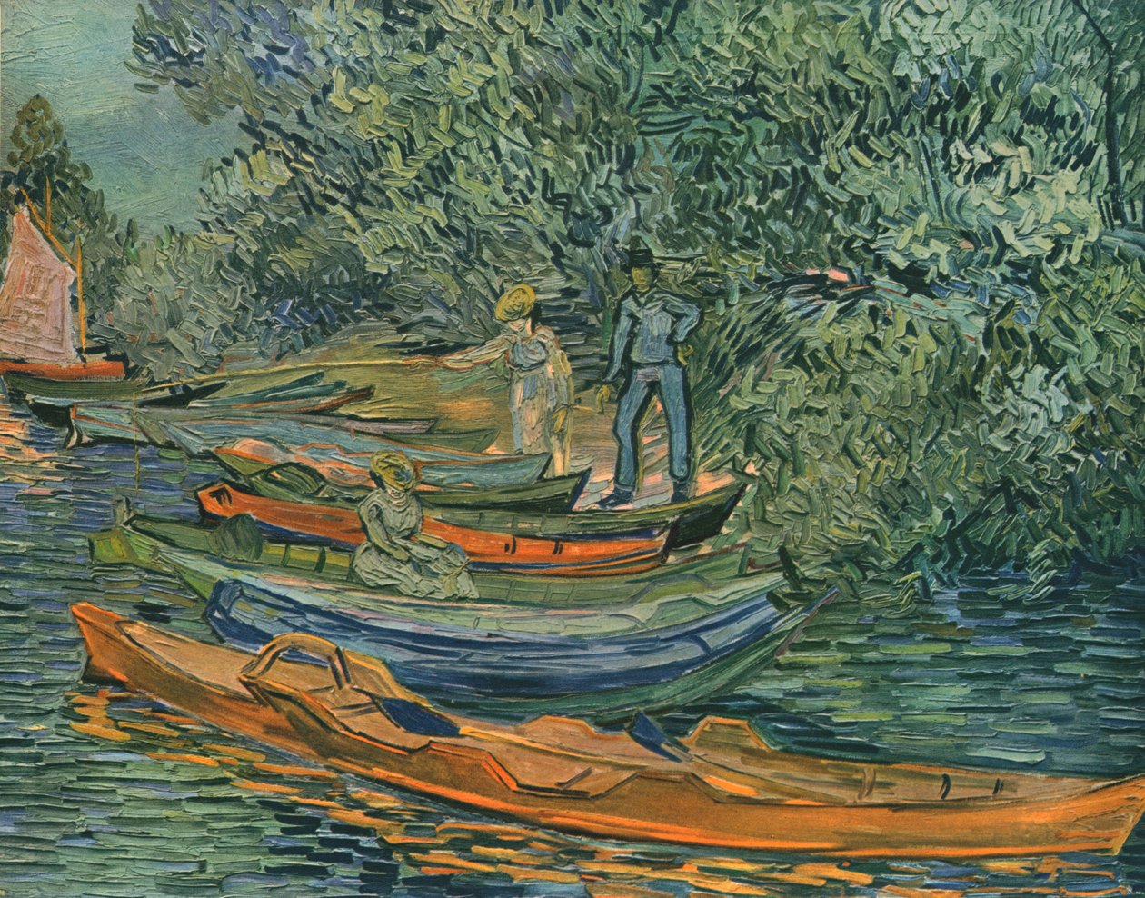 Ufer des Flusses mit Ruderbooten in Auvers, 1890, 1947 von Vincent van Gogh