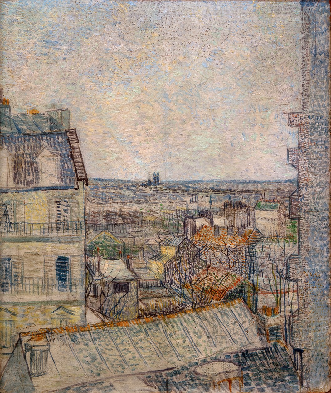 Blick aus dem Fenster der Wohnung in der Rue Lepic von Vincent van Gogh