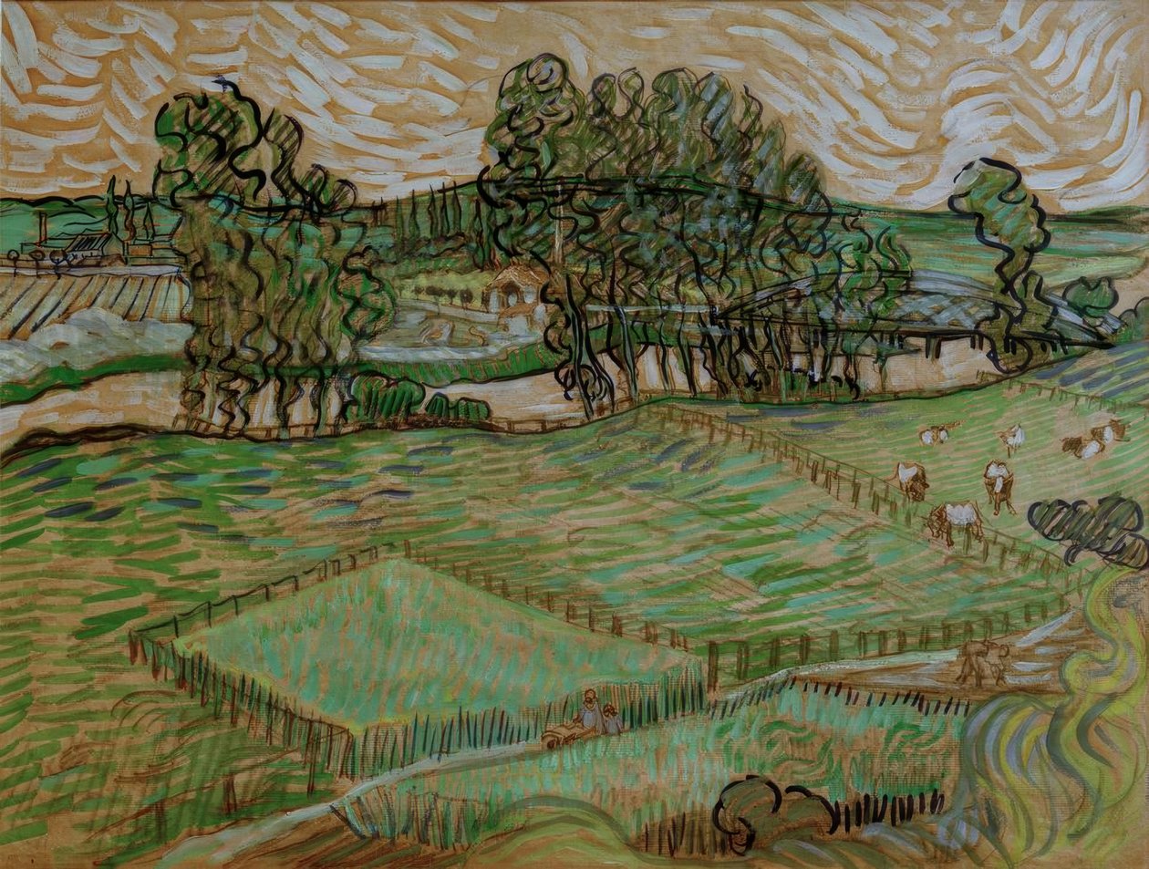 Landschaft mit Brücke über die Oise von Vincent van Gogh