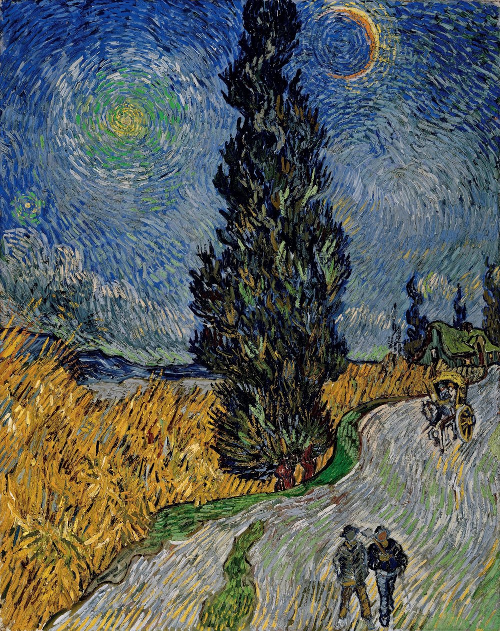 Straße mit Zypresse und Stern von Vincent van Gogh