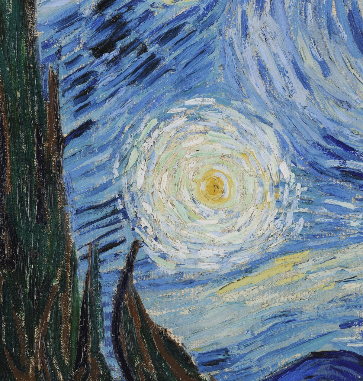 Die Sternennacht (Detail) von Vincent van Gogh