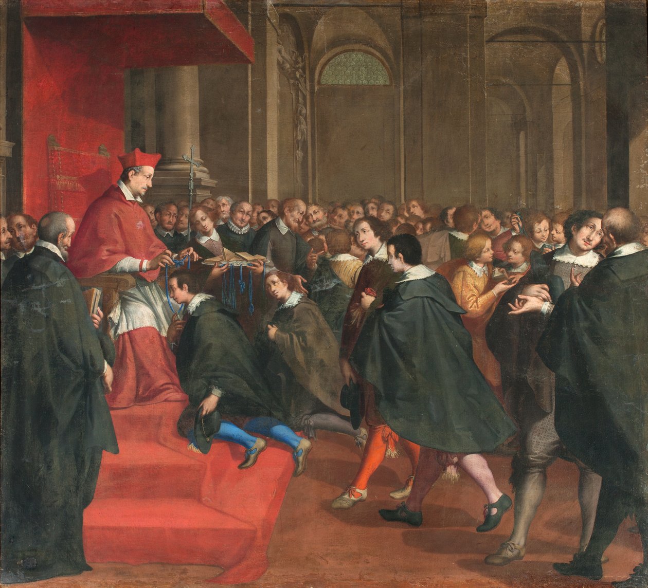 Mailand, Kirche San Francesco da Paola, Fratelli Campi, Kardinal Federico organisiert die Gruppe der christlichen Lehrmeister von Vincenzo and Campi Antonio Campi
