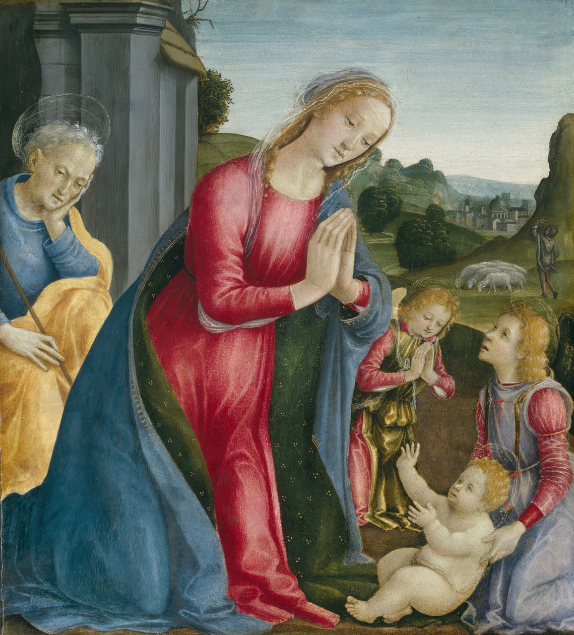 Die Anbetung des Christkindes, ca. 1490 von Vincenzo Frediani