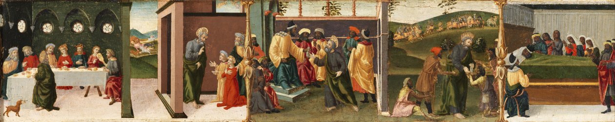 Geschichte des Heiligen Thomas der Apostel - Heiliger Thomas tauft Gundaphorus und andere Episoden, 1480-1500 von Vincenzo di Antonio Frediani
