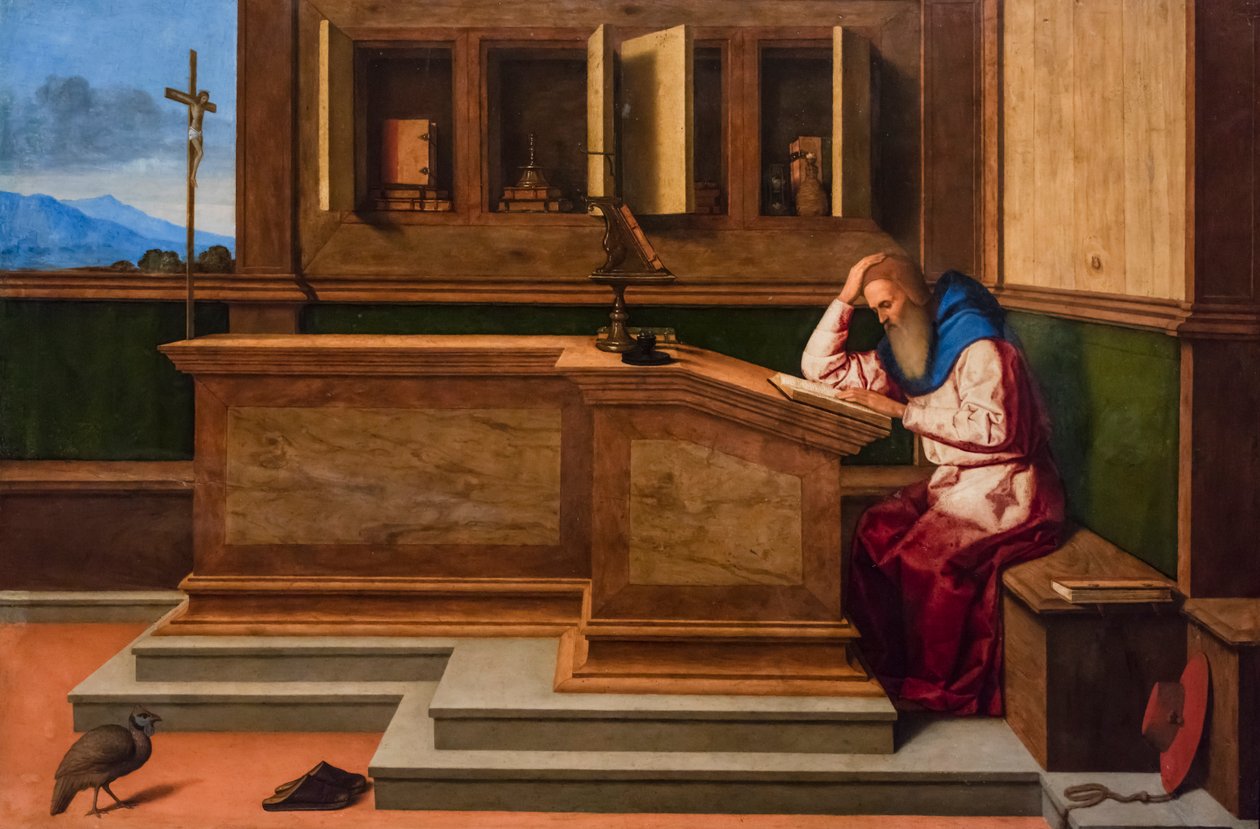 Der heilige Hieronymus in seinem Studierzimmer, um 1515-1520 von Vincenzo di Biagio Catena