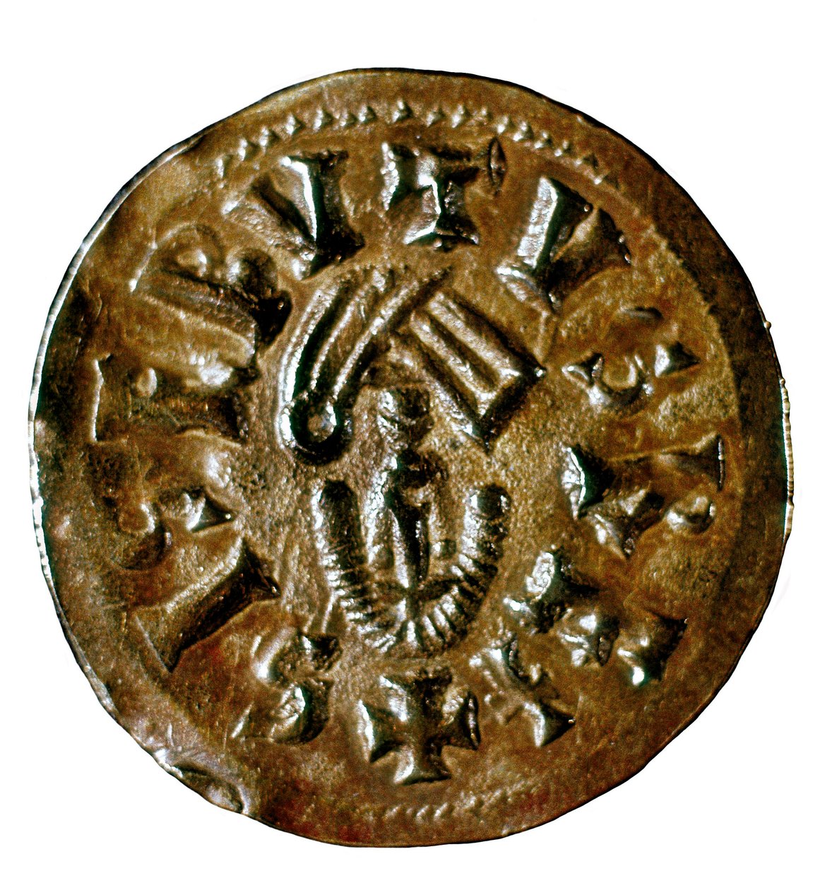 Tremissis (oder Triens) von König Sisenand, geprägt in Caesaraugusta (Zaragoza), Spanien, 7. Jahrhundert von Visigothic