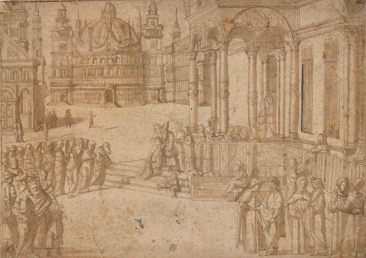 Nach Carpaccio - Die Darstellung der Jungfrau im Tempel um 1500-20 von Vittore Carpaccio