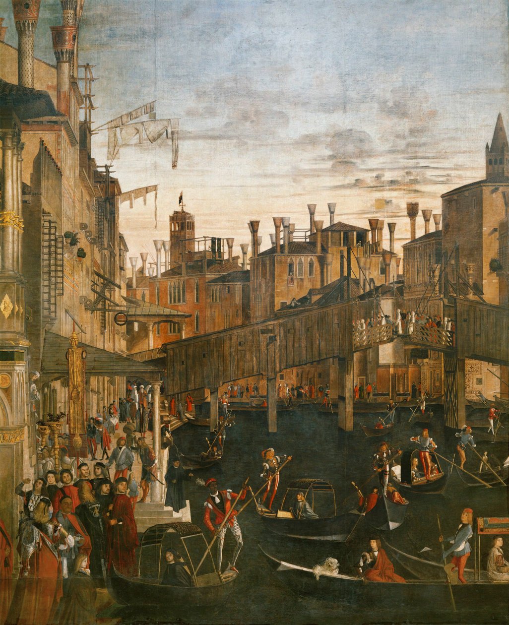 Wunder des Reliquiars des Heiligen Kreuzes auf dem Campo San Lio, Venedig von Vittore Carpaccio