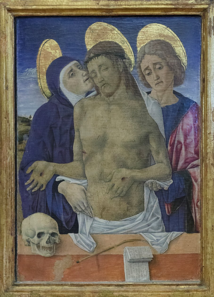 Christus im Mitleid mit der Jungfrau und dem heiligen Johannes dem Evangelisten, ca. 1490-1500 von Vittorio Crivelli