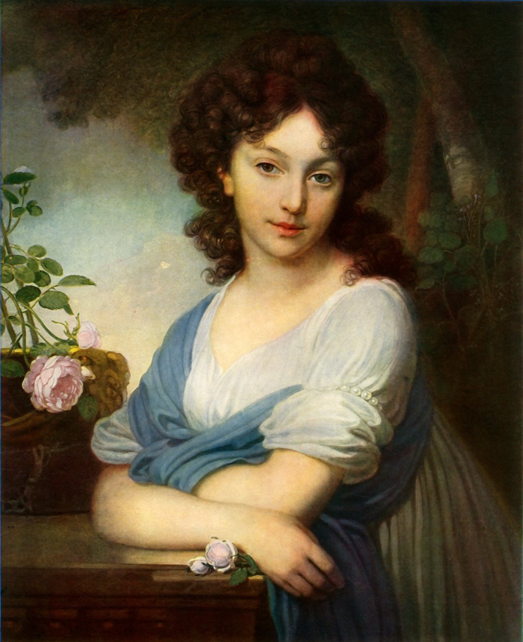 Porträt von Yelena Alexandrovna Naryshkina, 1799, 1965 von Vladimir Borovikovsky