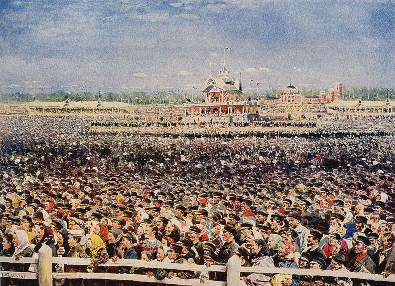 Khodynka-Feld am 18. Mai 1896, 1899 von Vladimir Egorovic Makovsky
