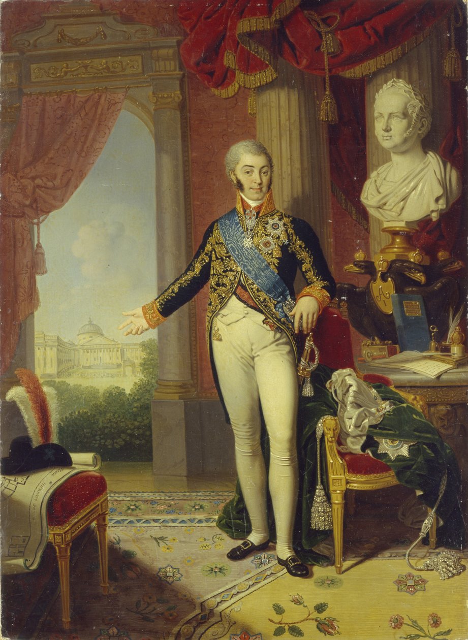 Porträt von Graf Nikolai Petrowitsch Scheremetew 1751-1809, 1819 von Vladimir Lukich Borovikovsky