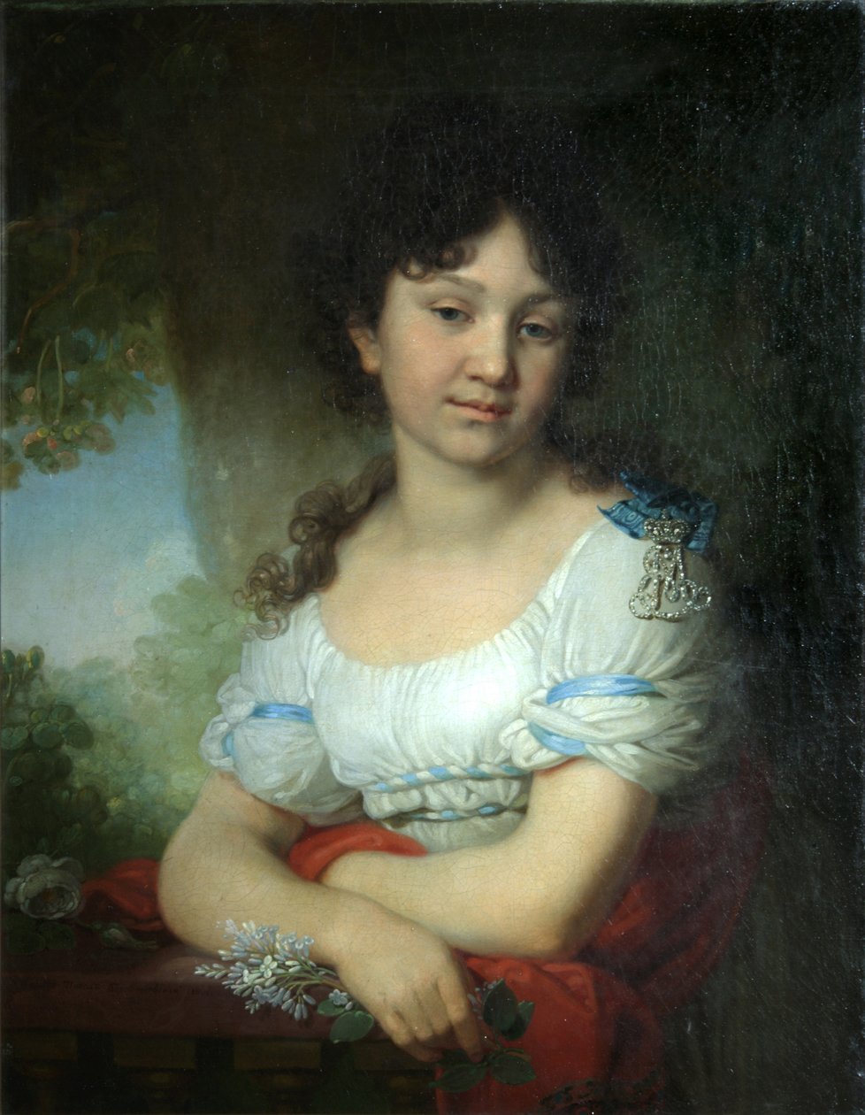 Porträt der Gräfin Maria Alexejewna Orlova-Denisova, 1801 von Vladimir Lukich Borovikovsky