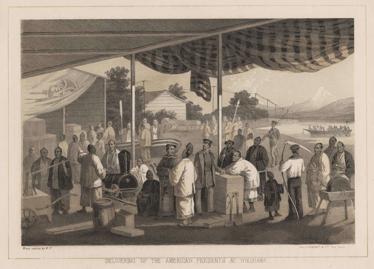 Überbringung der amerikanischen Geschenke in Yokohama, 1855 von W. T. Peters