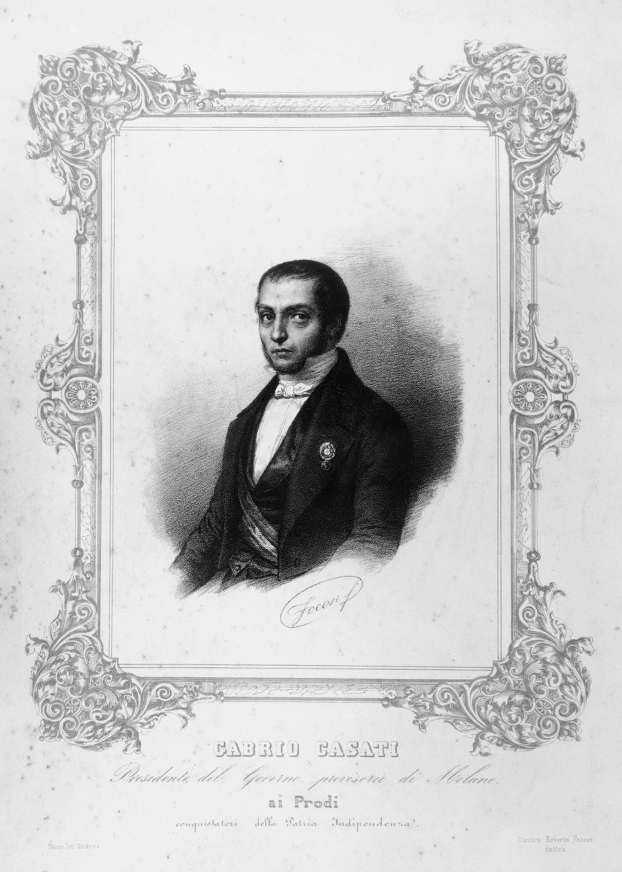 Porträt von Gabrio Casati (1798-1873), italienischer Politiker, der Premierminister des Königreichs Sardinien war, Gravur von John Ward Dunsmore
