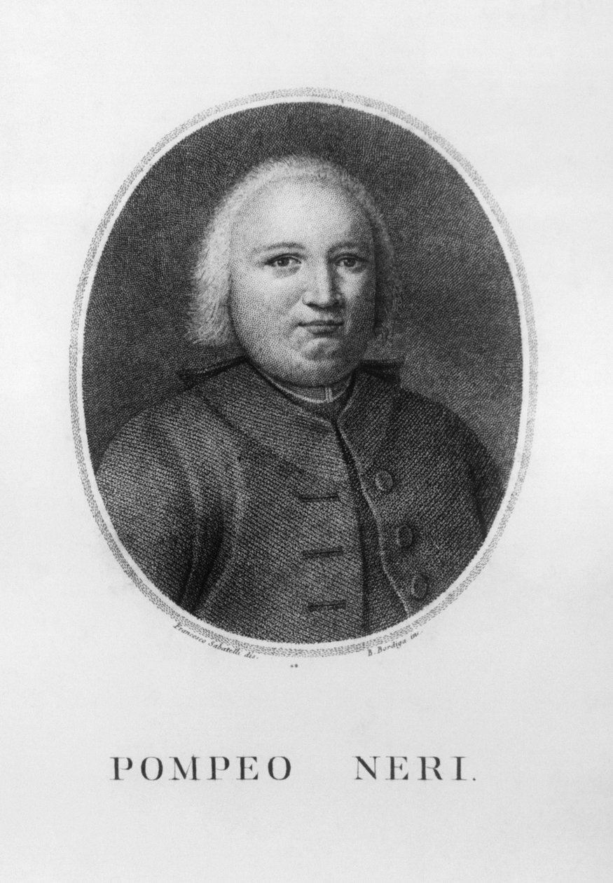 Porträt von Pompeo Neri (1706-1776), italienischer Jurist und Politiker, Radierung von Benedetto Bordiga (1768-1847) nach einer Zeichnung von Francesco Sabatelli (1803-1829) von John Ward Dunsmore