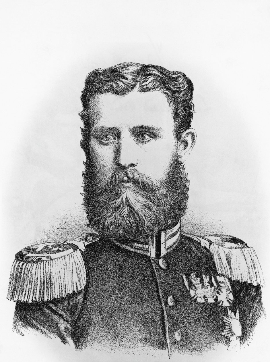 Porträt von Prinz Leopold von Hohenzollern-Sigmaringen (1835-1905), preußischer Kandidat für den spanischen Thron, Gravur von John Ward Dunsmore