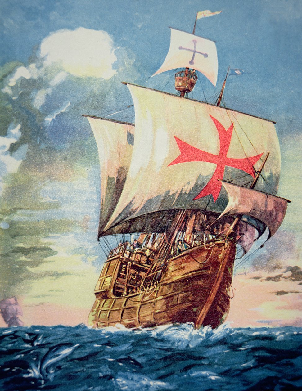 Die Santa Maria bringt Christoph Kolumbus 1492 nach Amerika von John Ward Dunsmore