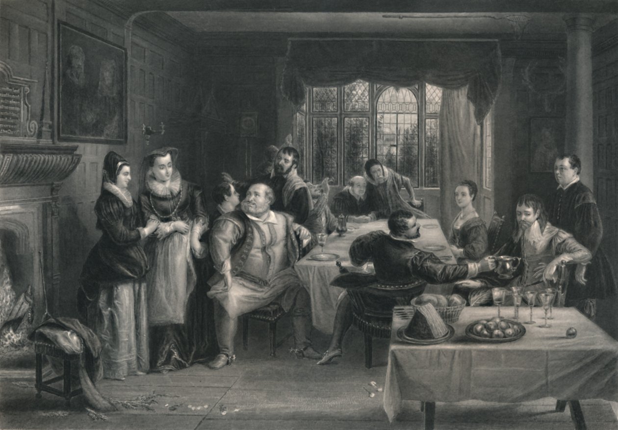 Falstaff und seine Freunde Die lustigen Weiber von Windsor, um 1870 von W. Greatbatch