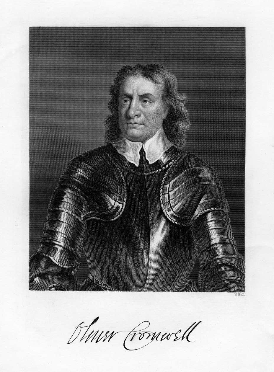 Oliver Cromwell, englischer Soldat und Staatsmann, 19. Jahrhundert von W. Holl