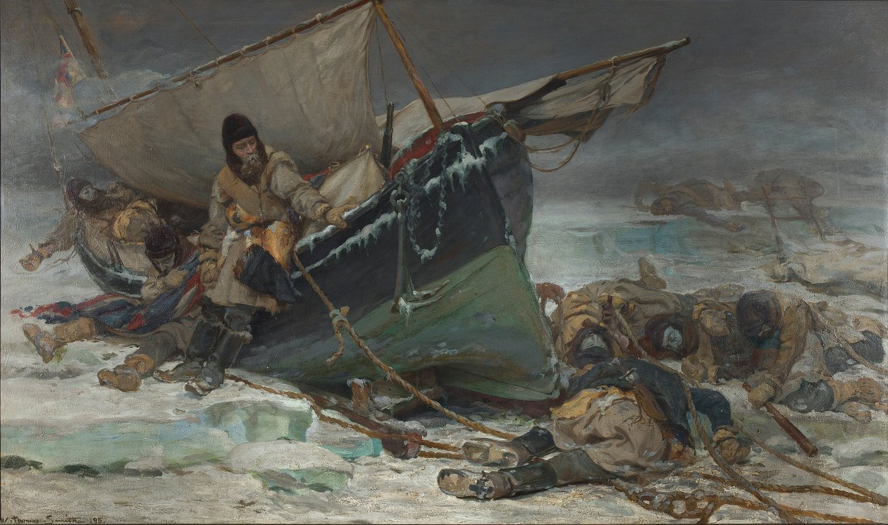 Sir John Franklin stirbt bei seinem Boot während der Nordwestpassage-Expedition der HMS 