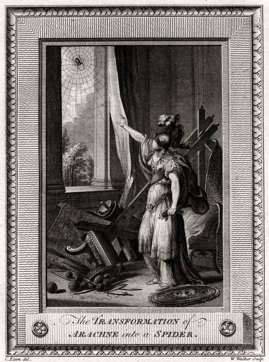 Die Verwandlung der Arachne in eine Spinne, 1775 von W. Walker