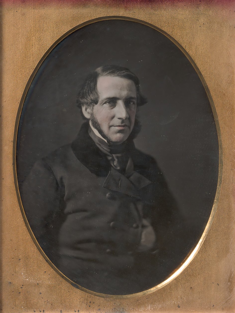 Mittelalterlicher Mann mit Kinnbart, Hand in Jacke gesteckt von W. and F. Langenheim