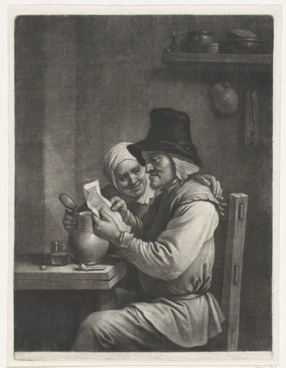 Brief lesender Mann und Frau von Wallerant Vaillant