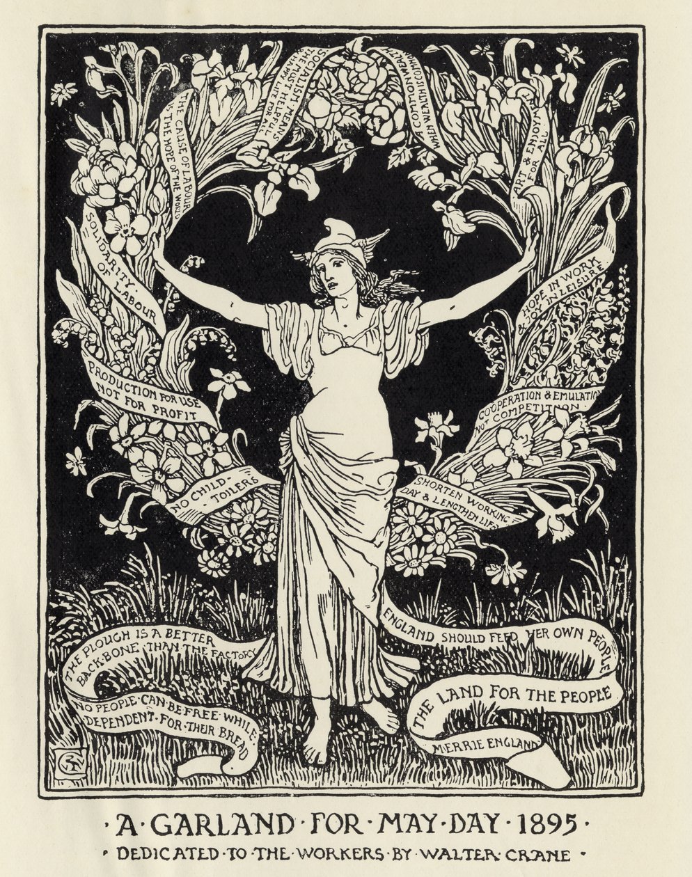 Ein Kranz für den Maifeiertag, 1895 von Walter Crane