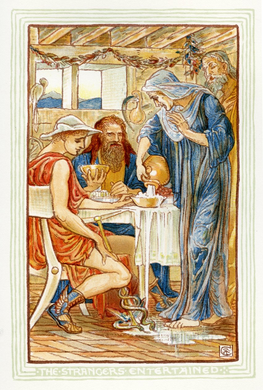 Die Fremden bewirtet von Walter Crane