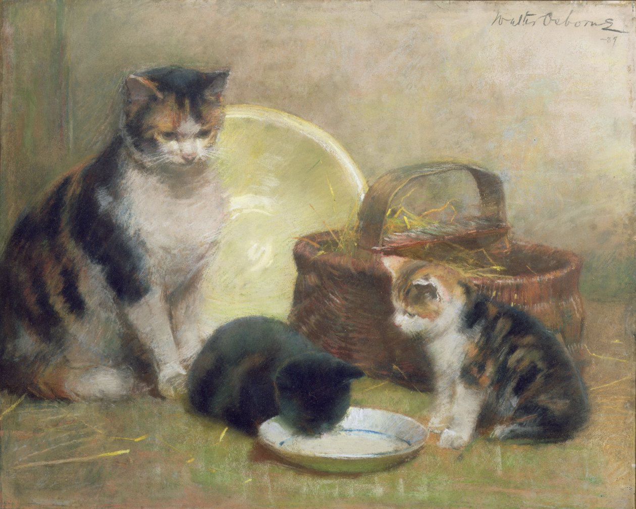 Katze und Kätzchen, 1889 von Walter Frederick Osborne