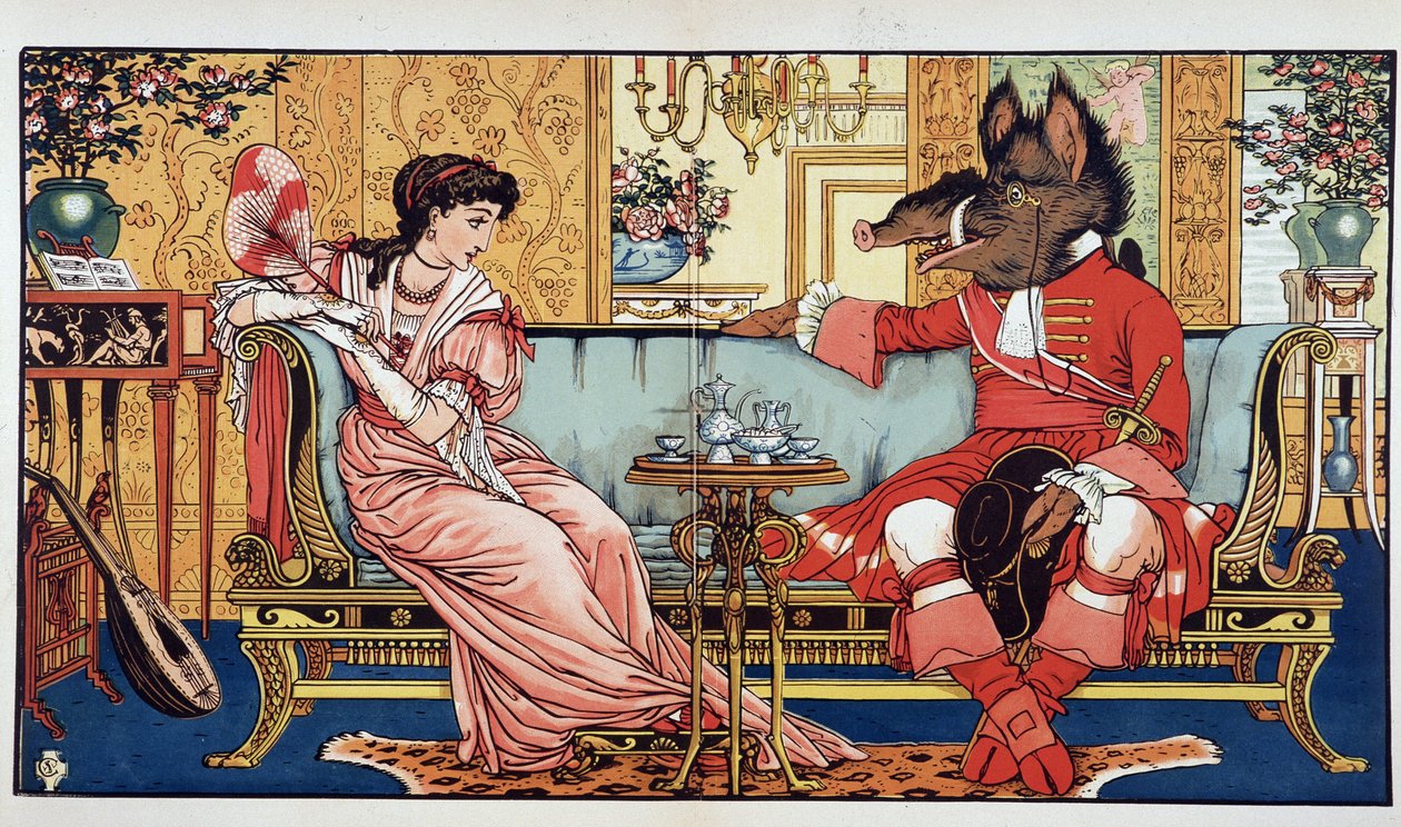 Die Schöne und das Biest - Illustration von Walter Crane von Walter Crane