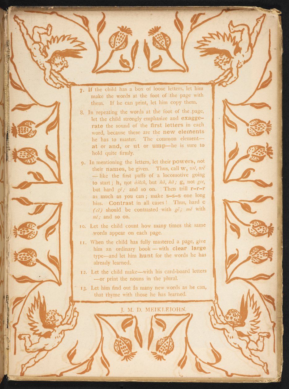 Text mit einer floralen Ordnung. The Golden Primer
