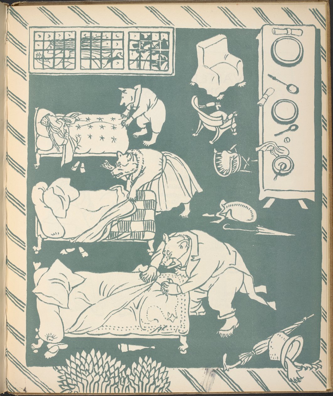 Die drei Bären, die ihre Betten machen von Walter Crane