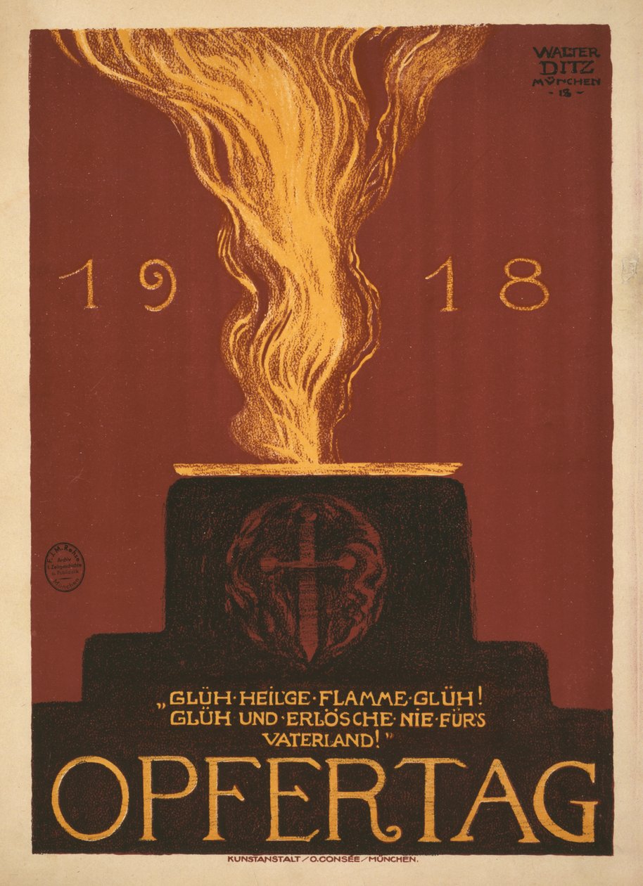1918 Opfertag von Walter Ditz: hochwertiger Kunstdruck