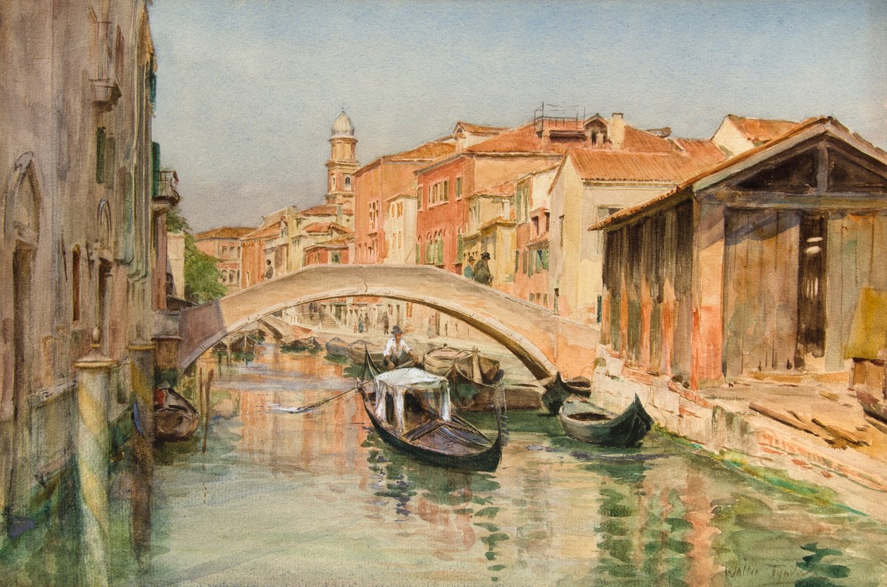 Die alte Bootswerft am Rio del Ognissanti, Venedig von Walter Frederick Roofe Tyndale