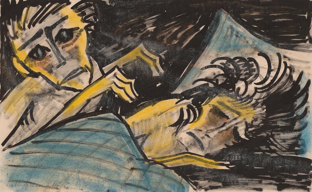 Zur Farblithographie Qual von Walter Gramatte