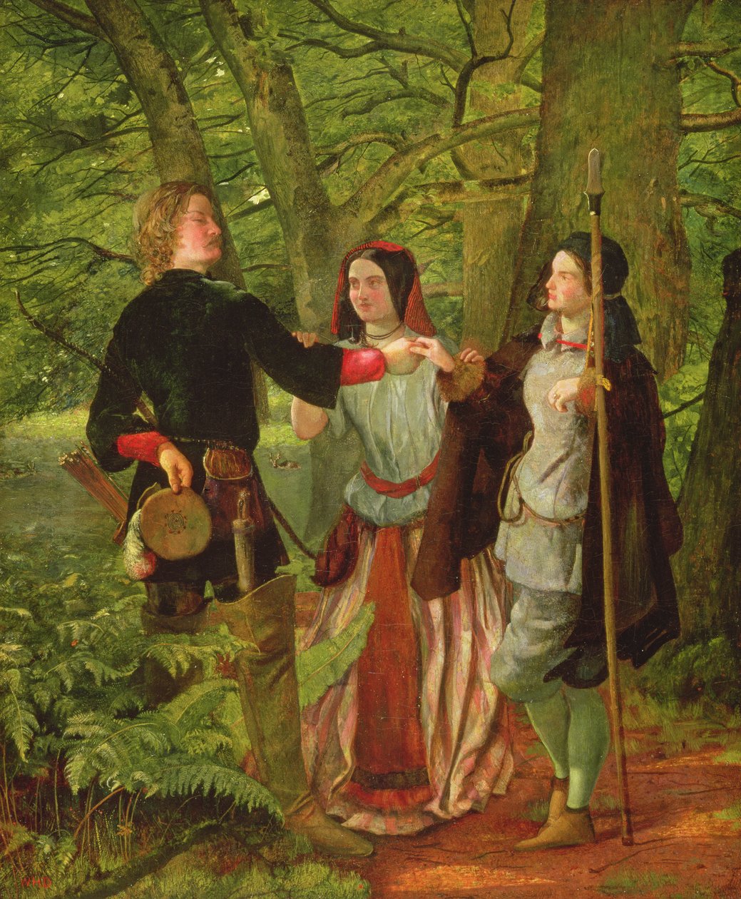 Wie es euch gefällt - Akt IV Szene I - Rosalind unterrichtet Orlando in der Zeremonie der Ehe oder Die Scheinheirat von Orlando und Rosalind, 1850 von Walter Howell Deverell