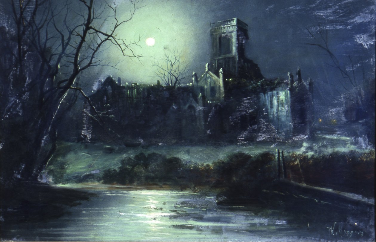 Kirkstall Abbey bei Mondschein von Walter Linsley Meegan