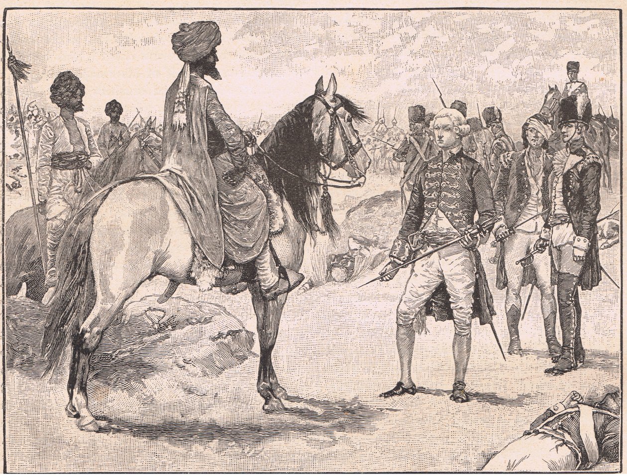 Die Kapitulation von Baillie vor Hyder Ali, 1780 von Walter Paget