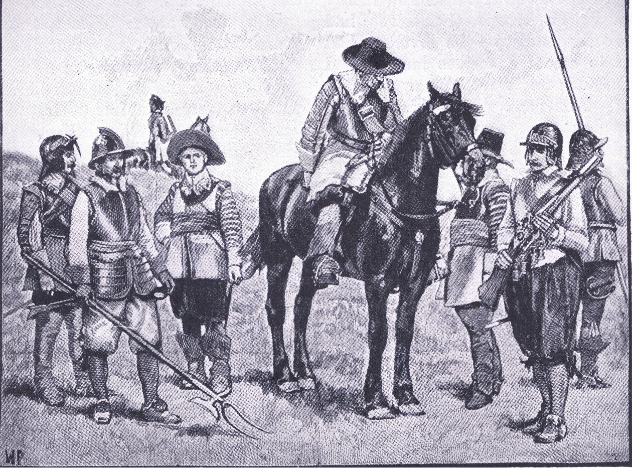 Typen von Cromwells Soldaten, aus Cassells Geschichte des britischen Volkes, veröffentlicht von der Waverley Book Company Limited, ca. 1940 von Walter Paget