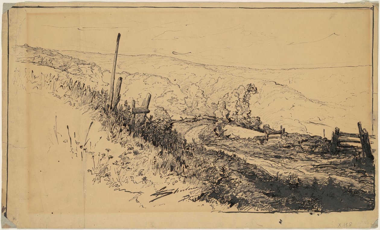 Eine Straße in den Hügeln bei Dordrecht von Walter Shirlaw
