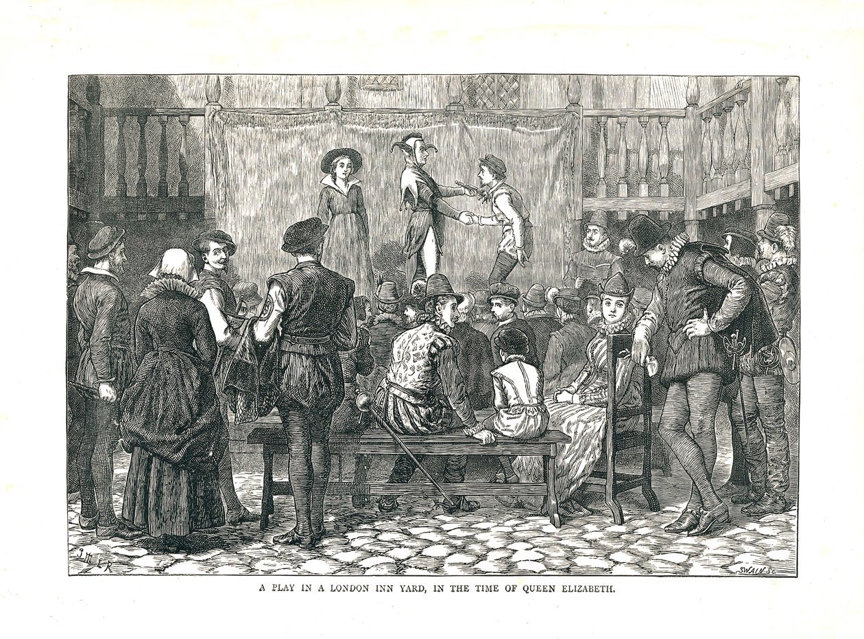 Ein Schauspiel in einem elisabethanischen Londoner Gasthof, 1878 von Walter Thornbury
