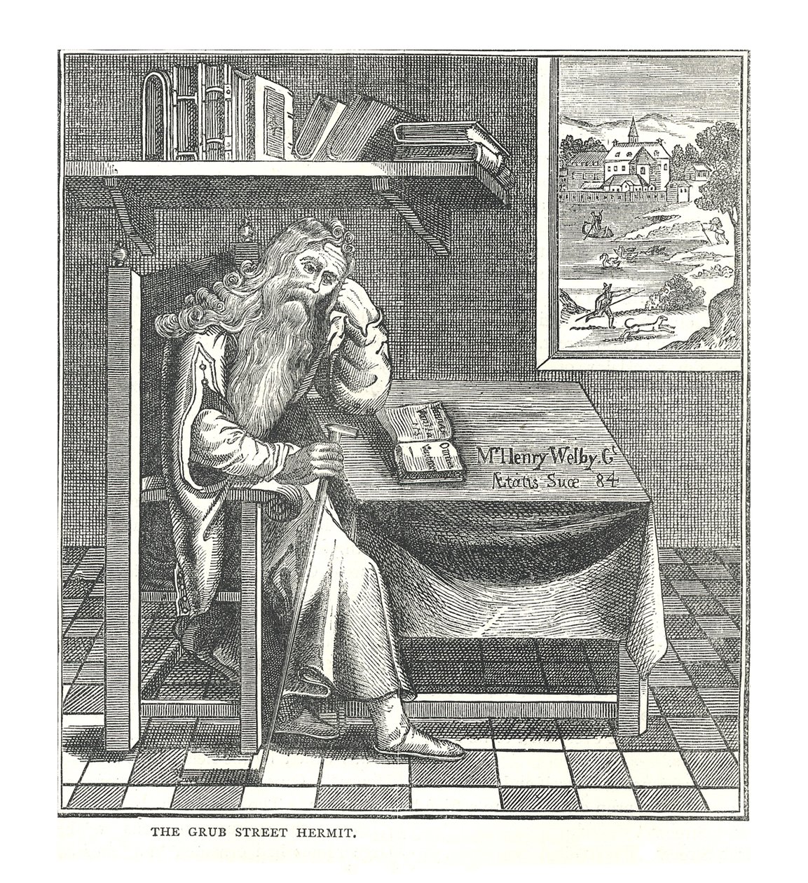 Der Einsiedler von Grub Street. Aus einem Bild veröffentlicht von Richardson, 1878 von Walter Thornbury