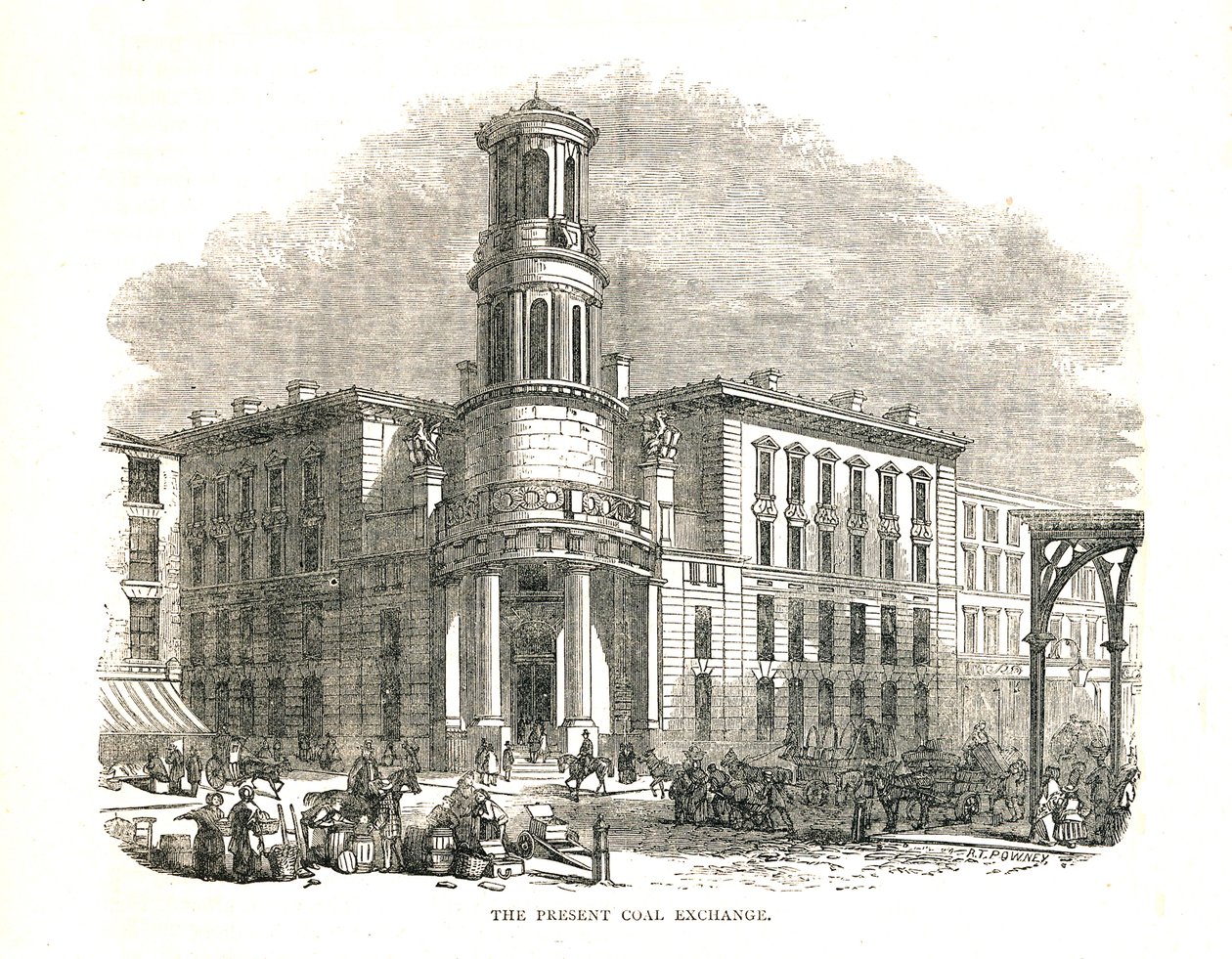 Die gegenwärtige Kohlenbörse, eröffnet von Prinz Albert im Jahr 1849, Thames Street, 1878 von Walter Thornbury